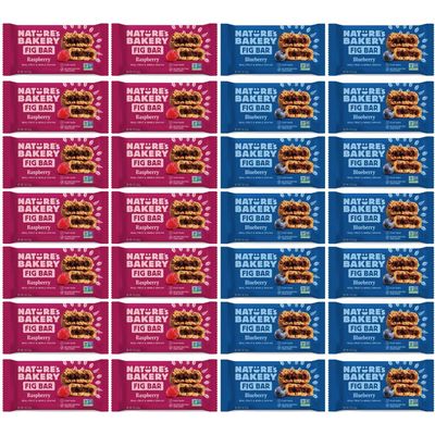 Natures Bakery Whole Wheat Fig Bars - 32 Twin Packs (16 Blueberry, 16 Raspberry Each) (1)