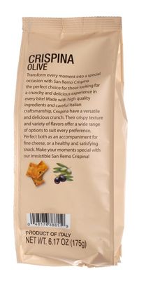Compagnia Sanremo Cripsina with Olive 6.17 oz, Pack of 2, Product of Italy, Crunchy Gourmet Snack, Perfect with Cheese, Versatile &amp; Delicious
