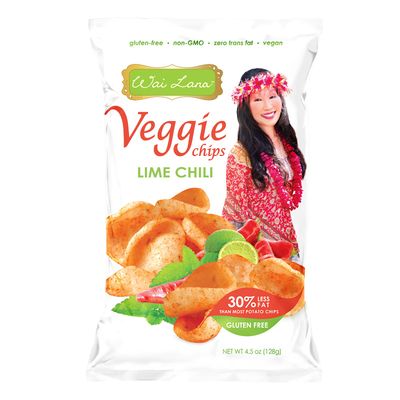 Wai Lana Veggie Chips Lime Chili (5 Pack of 4.5 Ounce Individual Bags) - Gluten Free, Non-GMO, Vegan, Zero Trans Fats