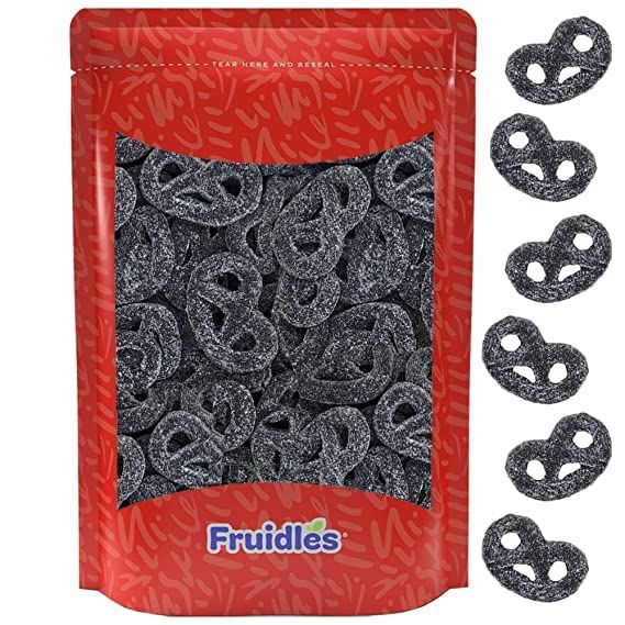 Jelly Pretzels Gummies, Sweet And Berry Flavor Topped With A Wonderful Dusting Of Cane Sugar, Party Favor, Non-GMO (Licorice Jelly Pretzels, 2 Pounds)