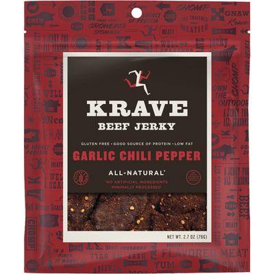 KRAVE Jerky Beef, Garlic Chili Pepper, 2.7 Ounce