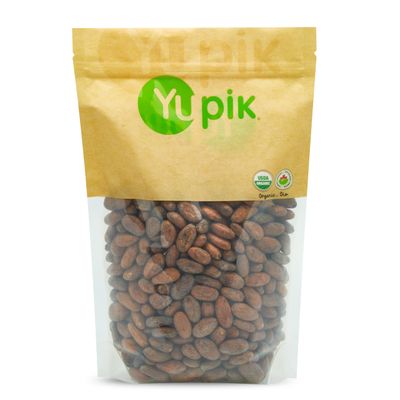 Yupik Organic Raw Cacao Beans, 2.2 lb, Vegan, Gluten-Free, Kosher, GMO-Free, Natural Dried Beans, Unroasted, Crunchy, No Sugar, Source of Fiber, Perfect to Make Chocolate, Ideal for Snacks &amp; Baking