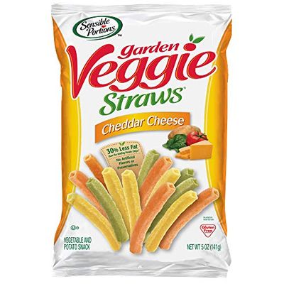 Sensible Portions Garden Veggie Straws, Cheddar Cheese, 5 Oz (Pack of 12)