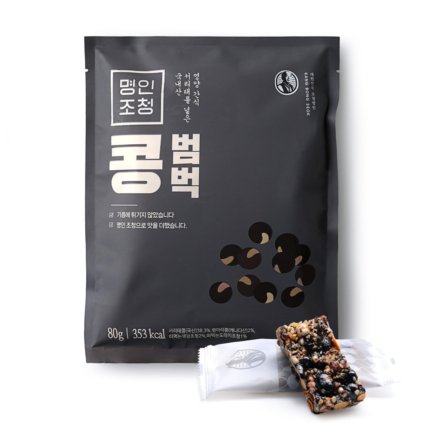 Soybean Bumbuck I Black soybean snack bar I Roasted grains and nuts I Bellflower&amp;ginger rice syrup I Energy Bars I Healthy Snacks I 0.35 Ounce, 8 Counts