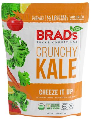 Brad&#39;s Plant Based Organic Cheeze it Up Crunchy Kale 2 oz Bag - Single Pack
