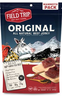 Field Trip Beef Jerky, Gluten Free Jerky, Low Carb, Healthy High Protein Snacks with No Nitrates, Made with All Natural Ingredients, Original, 12oz Bulk Bag
