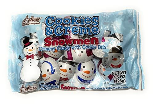 Palmer (1) Bag Cookies &amp; Creme Snowmen - Creamy Candy with Cookie Bits - Individually Wrapped Holiday Candy - Net Wt. 4.5 oz