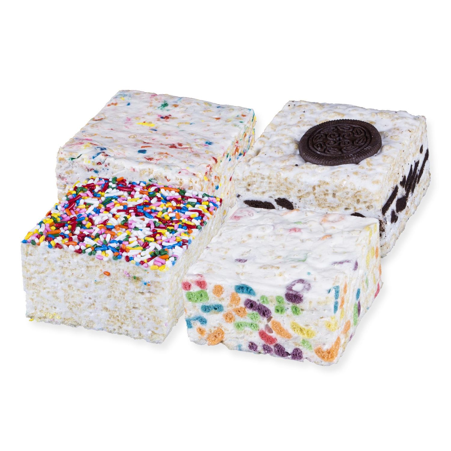 The Crispery Crispycakes - Jumbo Size Pack of 12 Individually Wrapped Assorted Flavor Gourmet Marshmallow Rice Crispycakes, always soft and gooey, packed with fresh ingredients. Made in the USA.