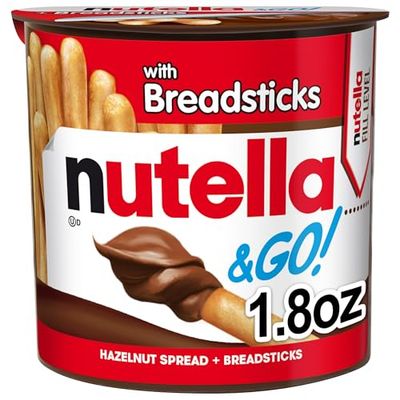 Nutella &amp; GO Hazelnut and Cocoa Spread with Breadsticks, Snack Cup, 1.8 oz