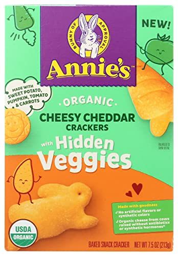 Annie&#39;s Cheesy Cheddar Crackers With Organic Hidden Veggies, 7.5 oz