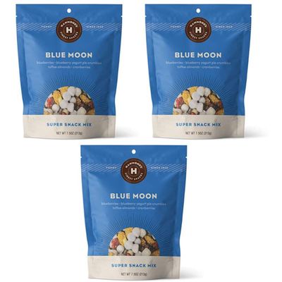 Hammond&#39;s Candies - Blue Moon Super Snack Mix | Blueberry Flavor Dried Fruit &amp; Nut Snack, Sweet Trail Mix with Cranberries, Toffee Almonds | Handcrafted in the USA (Pack of 3)