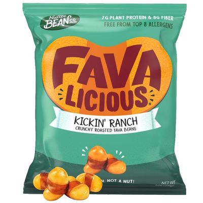 Nuttee Bean Favalicious Kickin Ranch Fava Beans Healthy Snacks - Keto Friendly, High Protein On The Go Quick Snacks