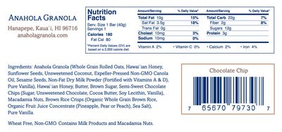 Anahola Granola Chocolate Chip Bars, 8 Count