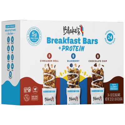 Blake&#39;s Seed Based Breakfast Bars with Protein - Variety Pack (24 Count), 5g Clean Plant-Based Protein, Gluten Free, Nut Free, Dairy Free &amp; Vegan, Healthy Snacks for Kids or Adults, School Safe