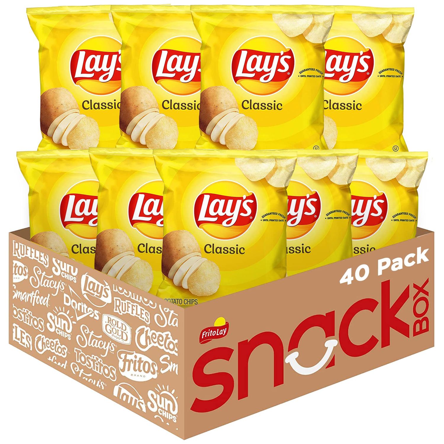 Lay&#39;s Potato Chips, Classic, 1 Ounce (Pack of 40)