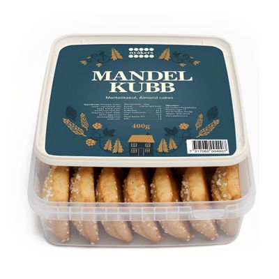 Nyakers Mandelkubb Almond Cake Bites - Famous &amp; Old Fashioned Swedish Almond Cookies Snack Cakes Traditionally Baked in Sweden - Special Almond Cake Sugar Cookies in Large Nordic Tub (14.11 Oz)