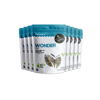 ELAN Organic Wonder Trail Mix 8 Pack, 42.4 Oz, A mix of chocolate, raisins, cranberries, pumpkin seeds, almonds