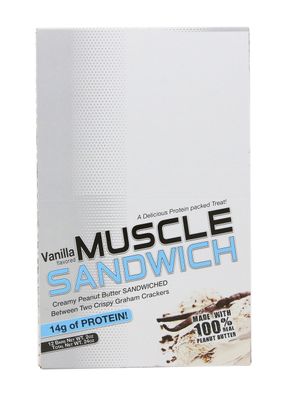 Muscle Foods Muscle Sandwich, Peanut Butter Vanilla, 12-Count Net wt.2.0 oz