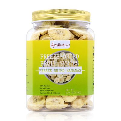 Freeze Dried Bananas, 6OZ170G Freeze Dried Fruit, Dried Banana Chips Natural, No Add Sugar, Fruit Snacks for Traveling, Hiking, Cycling, Camping