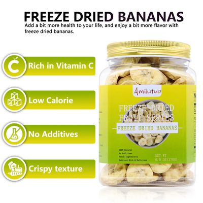 Freeze Dried Bananas, 6OZ170G Freeze Dried Fruit, Dried Banana Chips Natural, No Add Sugar, Fruit Snacks for Traveling, Hiking, Cycling, Camping