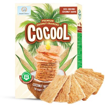 Amazin Choices Premium Coconut Crackers. Gluten-Free Crackers, Vegan Crackers, and Plant-Based Crackers. Snack Viet - Fruit Snacks - (4.2Oz)