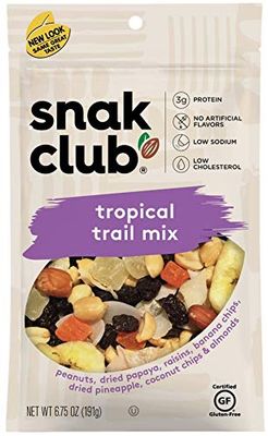 Snak Club Tropical Mix Resealable Nuts 6.75 Ounce Bag