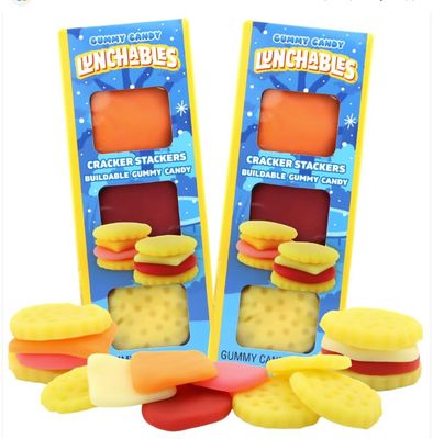 Candy Lunchables Gummies, Assorted Flavored Buildable Gummies, Christmas Stocking Stuffer, 3.5 Ounces (Pack of 2) (Gummy Crackers)
