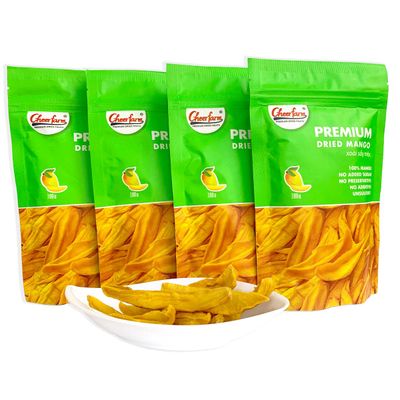 CHEERFARM Vietnam Dried Mango No Sugar Added, Premium Dry Mango Slices, Dehydrated Mango Gluten Free, Dried Mango Unsweetened, Dry Mango Slices, Dried Fruit Snacks, Individual Packing (Pack 4)