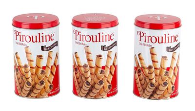 Pirouline Rolled Wafers, Dark Chocolate, New Protective Packaging, 14.1 Ounce Tins (Pack of 3)