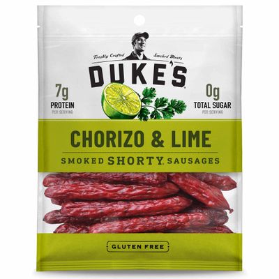 Duke&#39;s Pork Chorizo &amp; Lime Smoked Shorty Sausages, 7g Protein Per Serving, 5 oz.