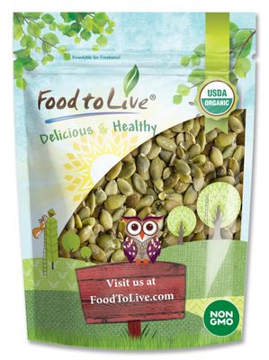 Food to Live Organic Sprouted Pumpkin Seeds, 4 Pounds Non-GMO, Raw Kernels, No Shell, Unsalted, No Oil, Vegan Kosher, Bulk. Keto Snack. High in Protein, Omega Fats. Topping for Salads, Oats, Yogurt