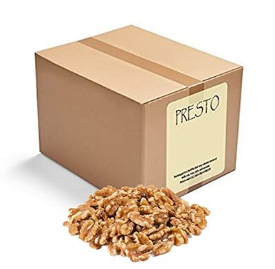 Walnuts, FRESH N&#39; TASTY Halves and Pieces Raw, Low-Carb, High-Protein, shelled Fresh, Healthy snack, Gluten free, Dietetic, Vegan, Packed in a 5 lbs. (80 oz.) Resealable pouch bag by Presto Sales