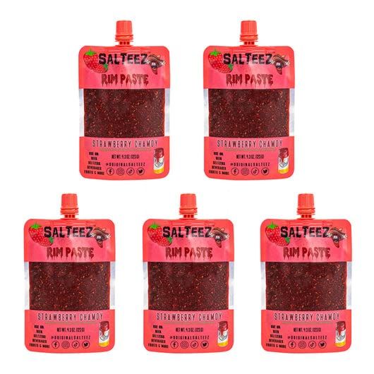 Salteez Rim Paste - Strawberry Chamoy Rim Paste for your Beers, Seltzers, Drinks, Snacks, and more (5 Pack)