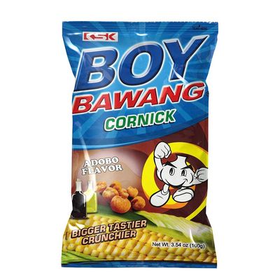 Boy Bawang Cornick, Adobo - Crispy Tasty &amp; Gluten-Free Corn Nuts 3.54 ounces (100g), 3 Pack