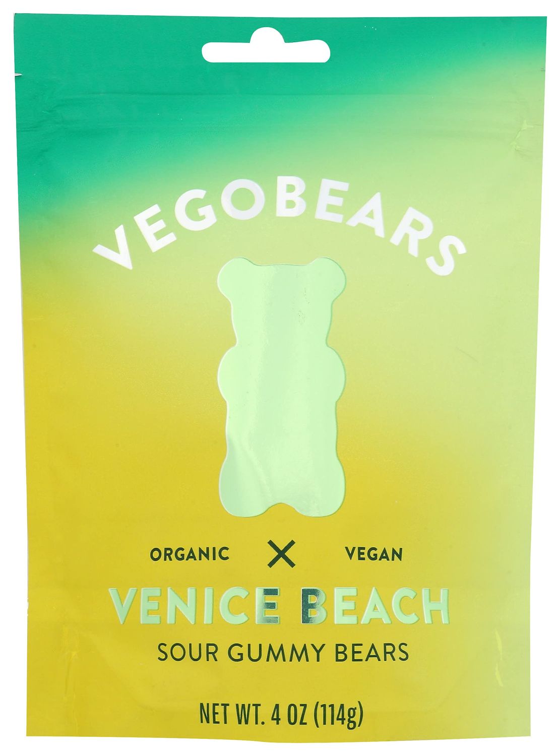 Vegobears Venice Beach Sour Gummy Bears, Lemon Apple &amp; Pineapple, Vegan, USDA Certified Organic, Non-GMO, 4 Oz (Pack of 10)