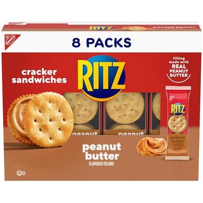 RITZ Peanut Butter Sandwich Crackers, 8 Snack Packs (6 Crackers Per Pack)