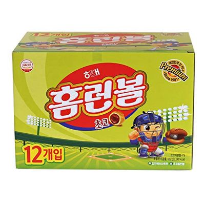 Haitai No. 1 Korean Snack  Cracker  Candy (Homerun Ball (1.62oz, 46g), 12 pack)