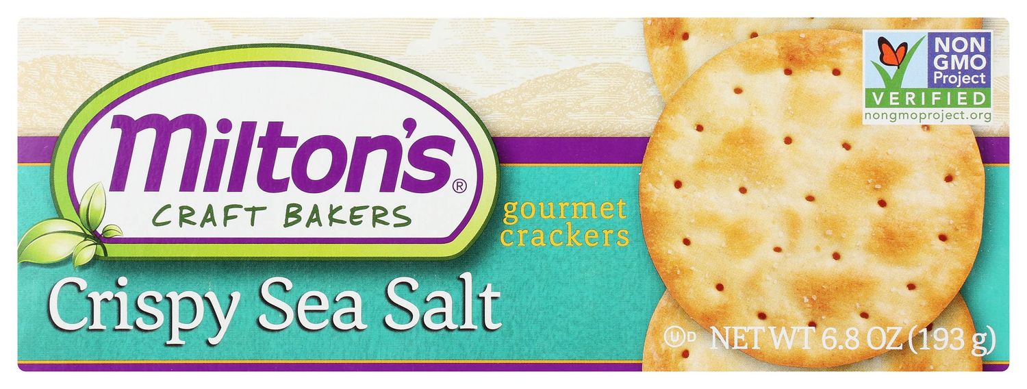 Milton's Crispy Sea Salt Baked Crackers, Gluten Free &amp; Non-GMO, 6.8 Oz (Pack of 8)