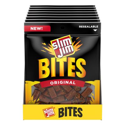 Slim Jim Bites, Original Bite-Sized Smoked Sausage Snacks, 3.75 oz.