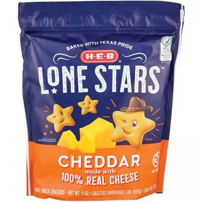 HEB Lone Stars Baked Cheddar Puffed Cracker Snack, 11 oz