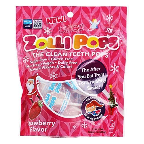 Zollipops - Holiday Strawberry Pack - Clean Teeth Lollipops, 3.1 Oz