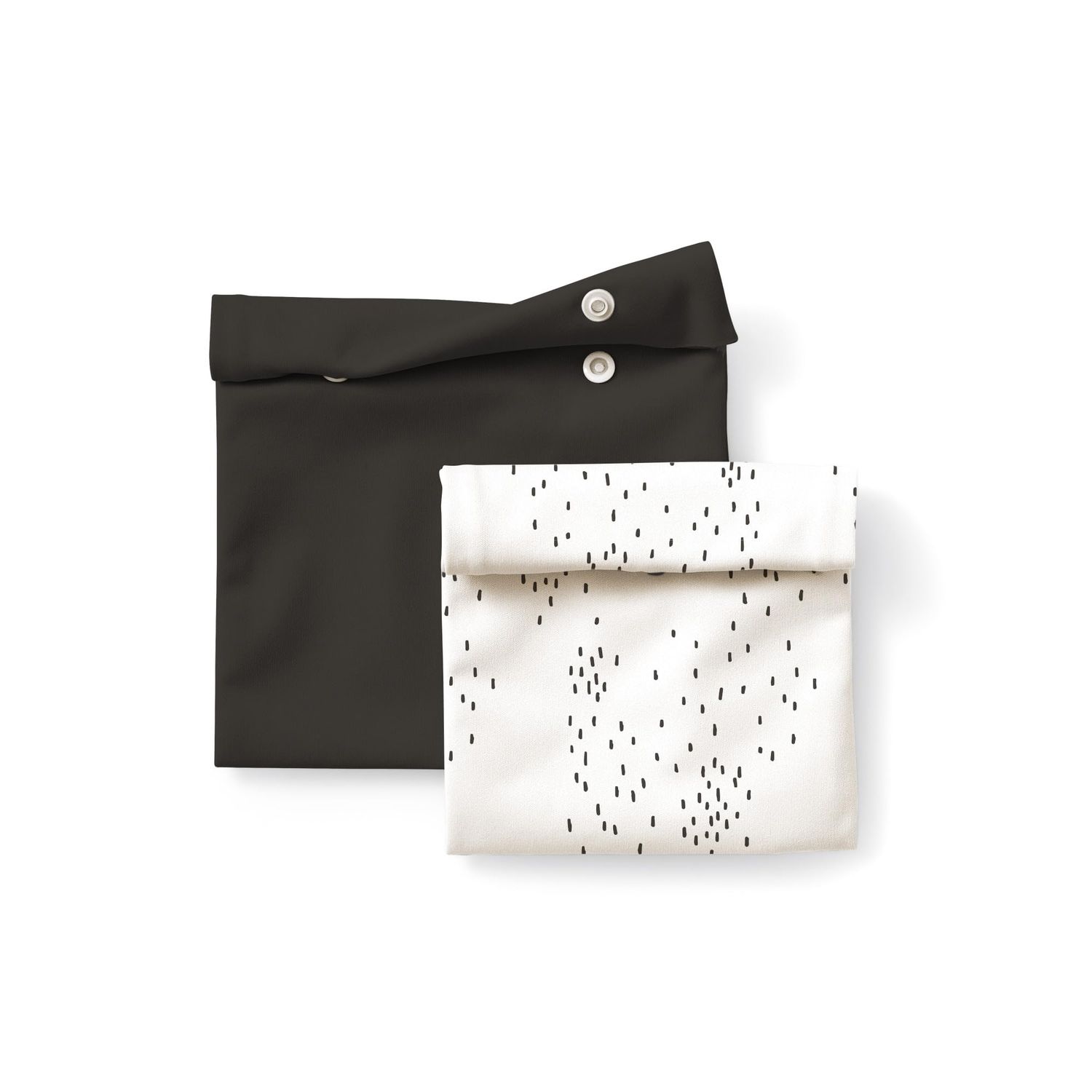 Esembly Snack  Sammy Pouches - Reusable Snack &amp; Sandwich Bags| Silicone Storage Bag for Food | Microwave &amp; Dishwasher Safe - Set of 2- Apostrophe, Graphite