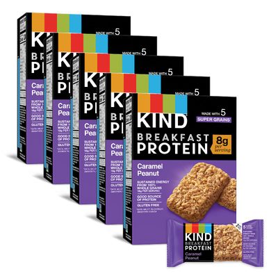 KIND Breakfast Protein Bars, Caramel Peanut, Healthy Snacks, Gluten Free, 30 Count