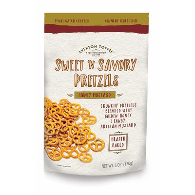 Everton Honey Mustard Pretzels, 6 oz Bag, Sweet and Savory Snack (3 Pack)