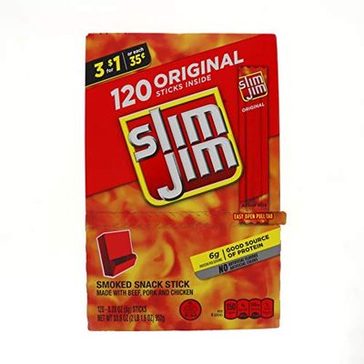 Slim Jim Original Snack Stick 31.00, 0.28 oz, 120 Count (JERKYS)