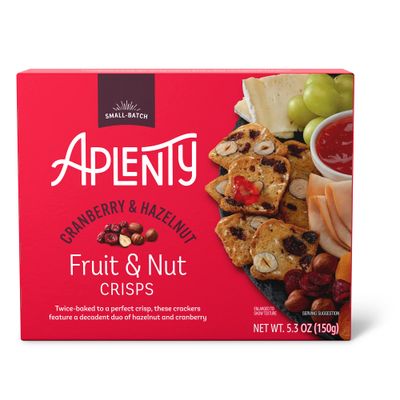 Amazon Brand, Aplenty Fruit &amp; Nut Crisps, Cranberry &amp; Hazelnut, 5.3 Oz