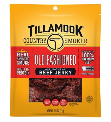 Tillamook Country Smoker Real Hardwood Smoked Beef Jerky, Old Fashioned, 2.5 Ounce
