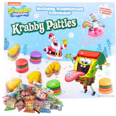 Frankford SpongeBob SquarePants Advent Calendar-24 Days of Krabby Patty Treats, Countdown to Christmas, 7.62 Ounces