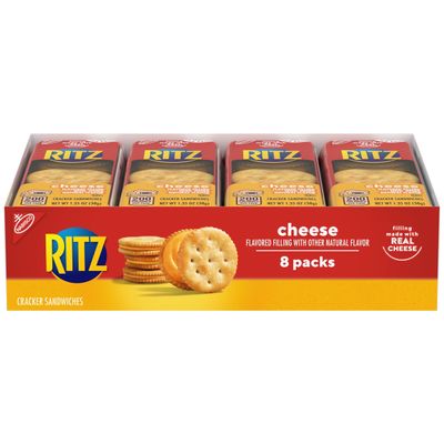 RITZ Cheese Sandwich Crackers, 8 Snack Packs (6 Crackers Per Pack)