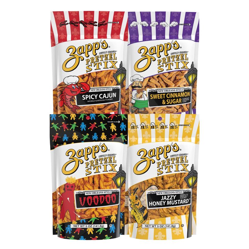 Zapps Pretzel Stix Variety Pack, 16 oz., 4 Count
